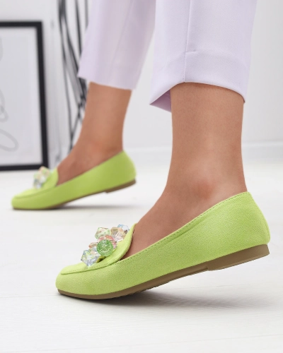 Grüne Öko-Wildleder-Mokassins für Damen Gepossa- Footwear