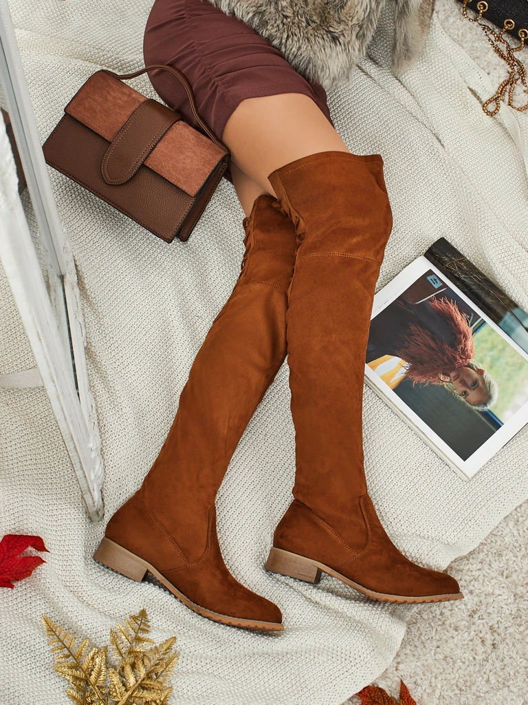 Damen Overknee-Stiefel Denvoria aus Eco-Wildleder