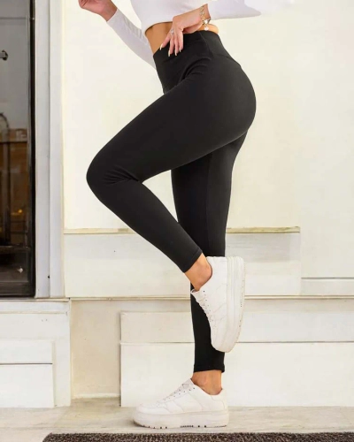 Royalfashion Damen Leggings aus gerippter Baumwolle