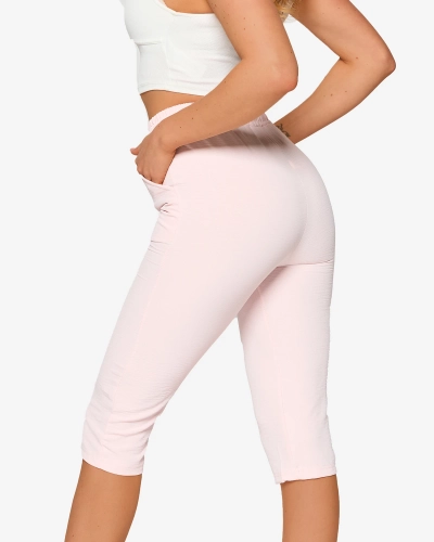 Rosa Damen-Stoffshorts 3/4- Kleidung
