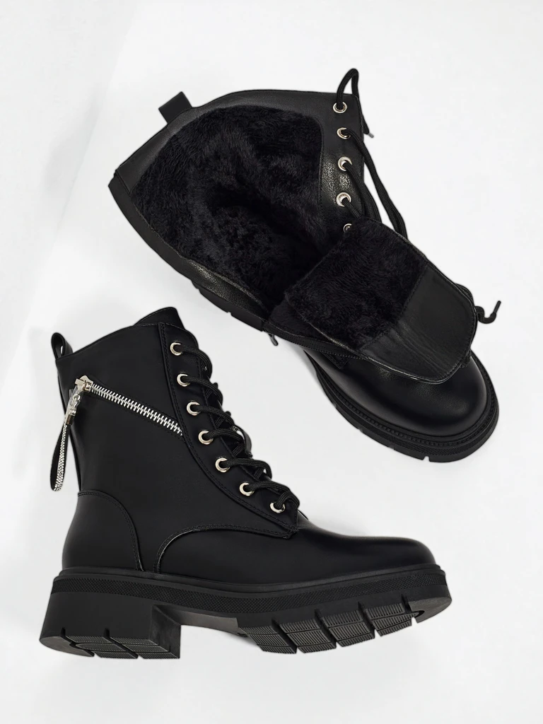 Damenstiefeletten Venus Schwarz Leder Elegant für den Herbst