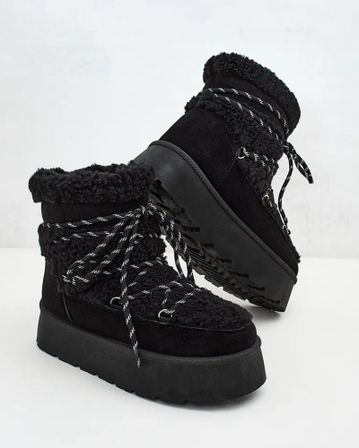Royalfashion Damen-Schneestiefel zum Schnüren Evonie