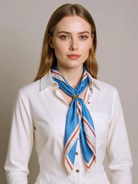 Apollonia - Блакитна жіноча хустка з поліестеру 69x66 см