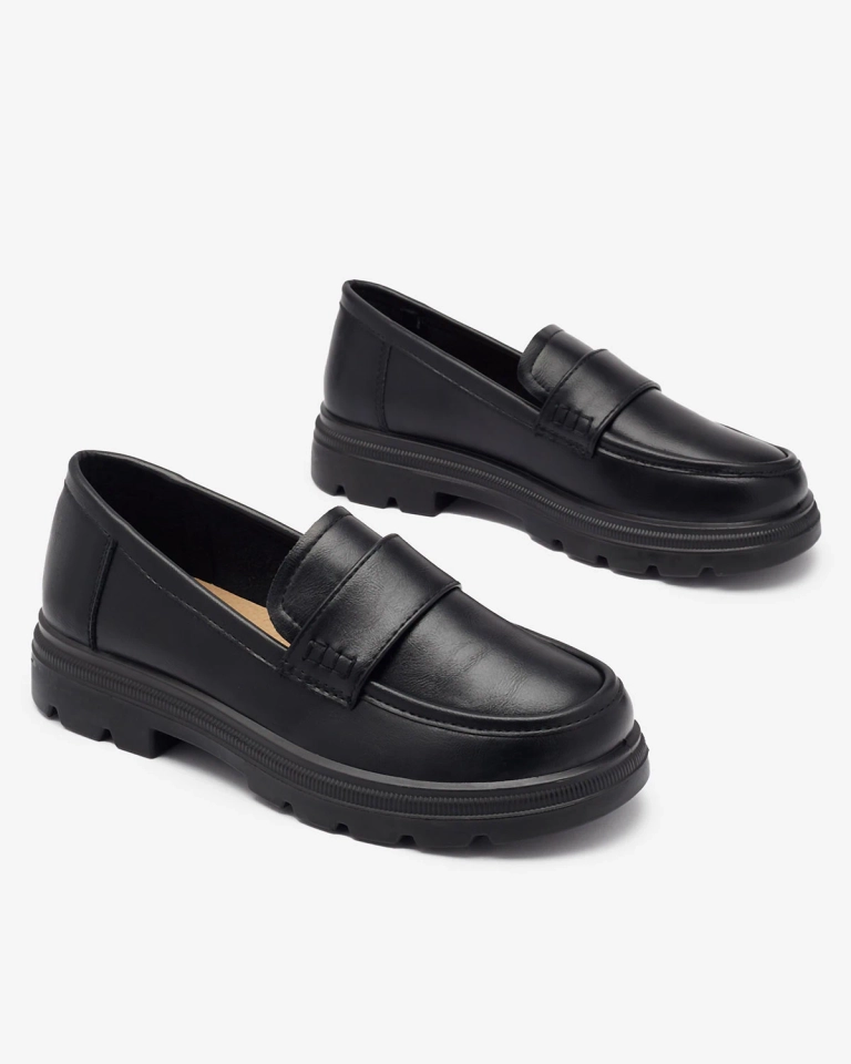 Schwarze Mokassins aus Öko-Leder für Damen Raffive - Footwear