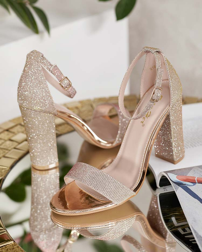 Royalfashion Damen Brokat Stiletto Sandalen Etotta