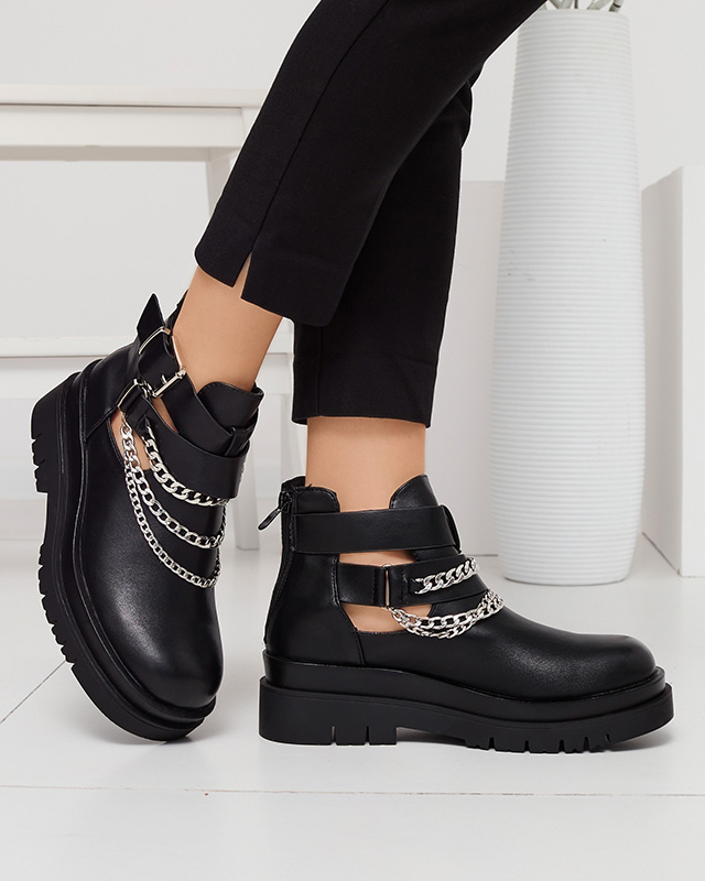 Damenstiefel mit Ausschnitten in Schwarz Setica - Schuhe