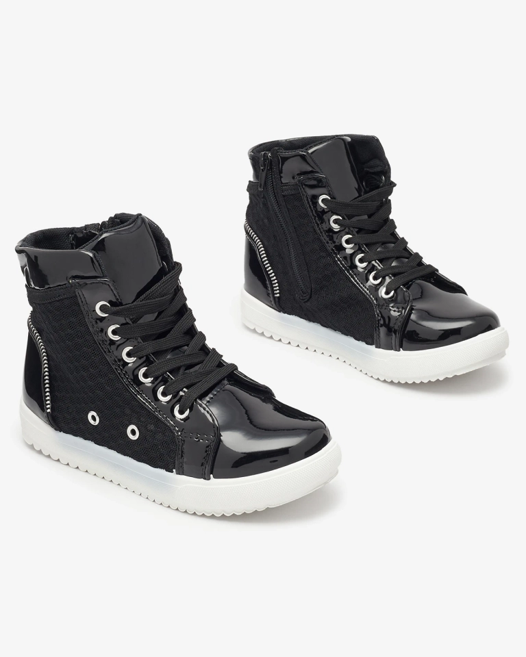 Schwarze High-Top-Sneakers für Mädchen Borris- Footwear
