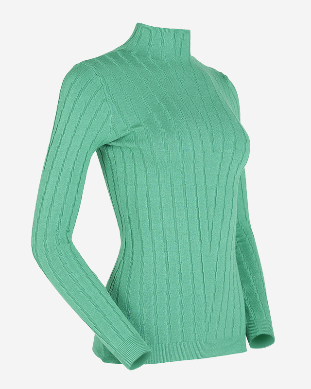 Grüner Rollkragenpullover für Damen - Kleidung