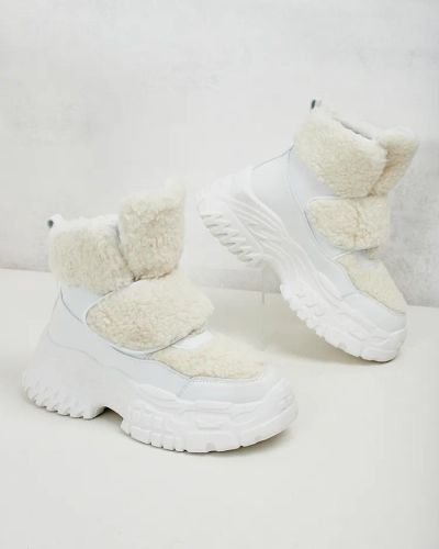 Royalfashion Damen Schneestiefel mit Schafsfell Segulla