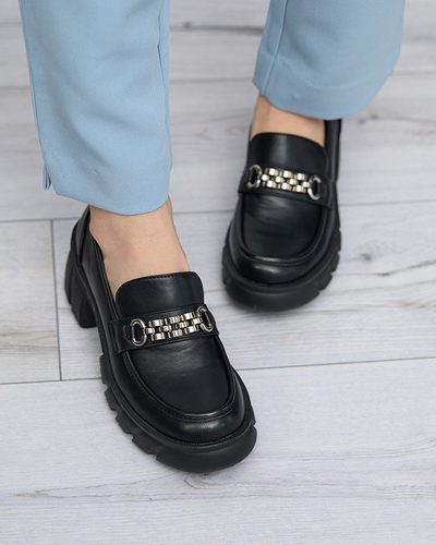 Schwarzer Damenschuh auf massiver Erikela-Sohle - Schuhe