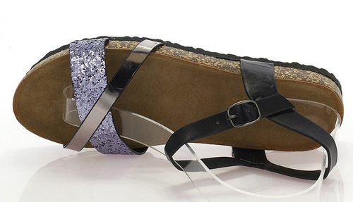 Чорні босоніжки з блискучим ремінцем Nincoa - Взуття 1