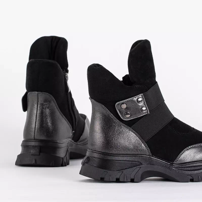 OUTLET Graphite schwarze Kinderstiefel mit hoher Zunge Delgito - Schuhe