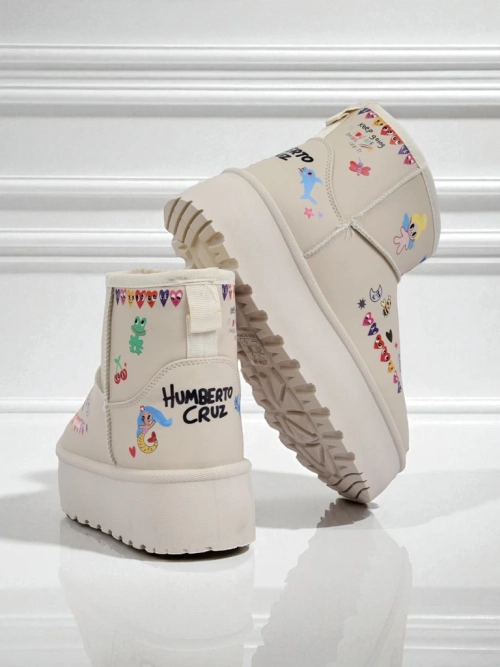 Чоботи Lemuria - Кремові Снігоходи Doodle на Товстій Підошві Furrini