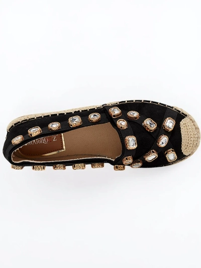 Schwarze Damen-Espadrilles mit Wamba-Kristallen - Schuhe