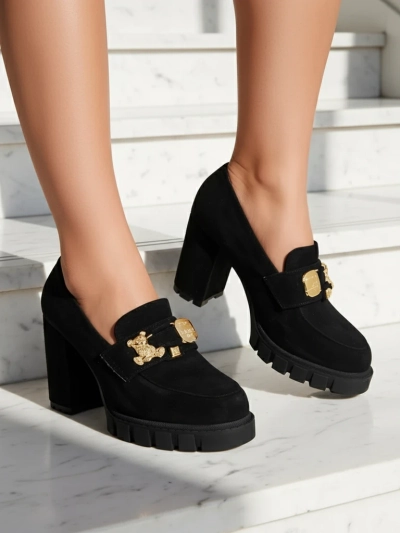 Katherine Elegante Schwarze Wildleder Pumps