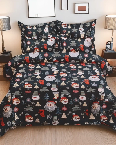 Royalfashion Weihnachtsbettwäsche Set 160x200 komplett 3-TEILE