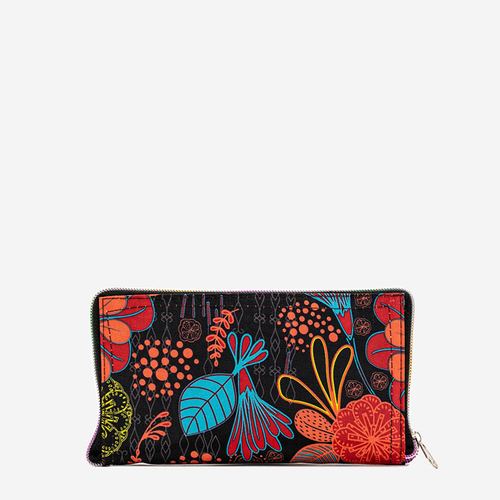 Чорна складна сумка-шоппер з кольоровим візерунком - Аксесуари