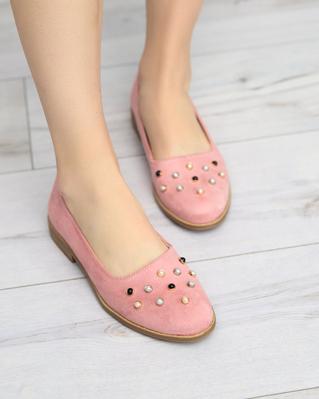 Damen-Ballerinas in Rosa mit Coinel-Perlen - Schuhe