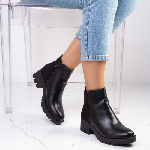 Чорні плоскі ботильйони Aprilia - Взуття