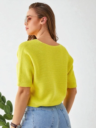 Royalfashion Baumwolle Damen Kurzpullover mit Schmetterlingen