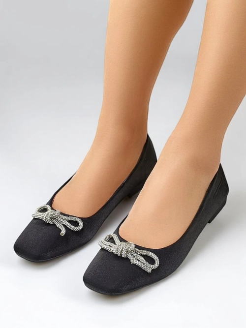 Royalfashion Жіночі балетки з бантом і блиском Ofenal