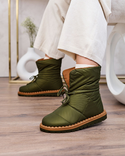 Royalfashion Damen Schlupf-Schneestiefel in grün Nevonsis