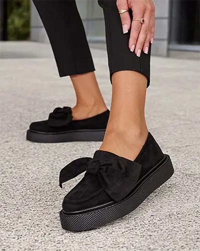 Royalfashion Damen-Halbschuhe mit Schleife Eriz