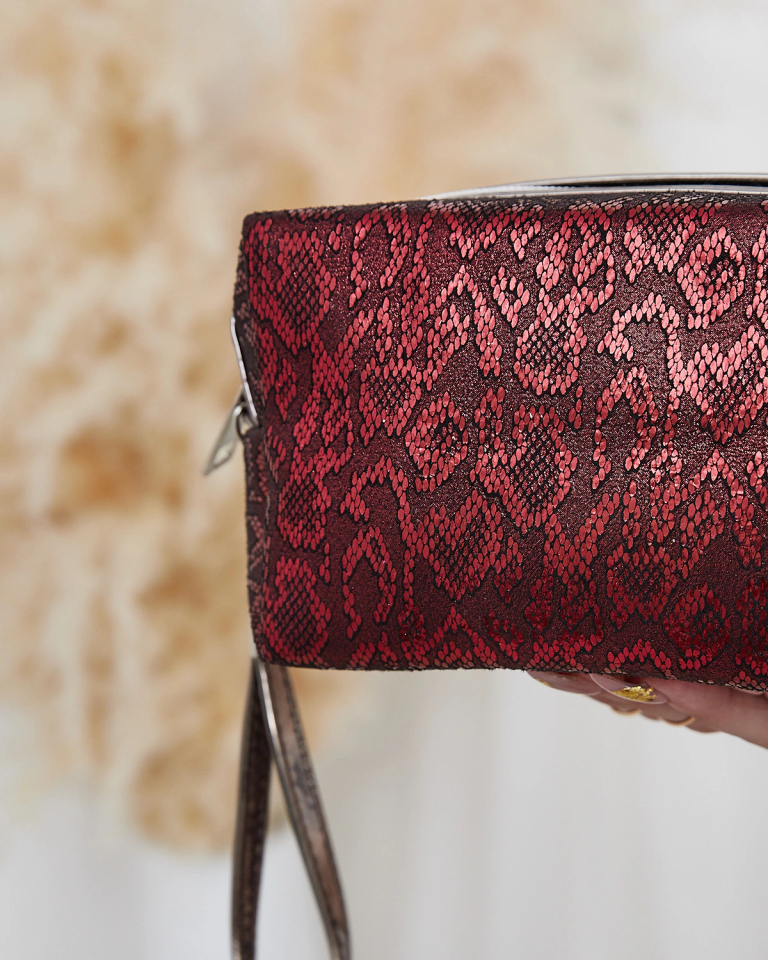 Royalfashion Maroon Glitter Cosmetic Bag