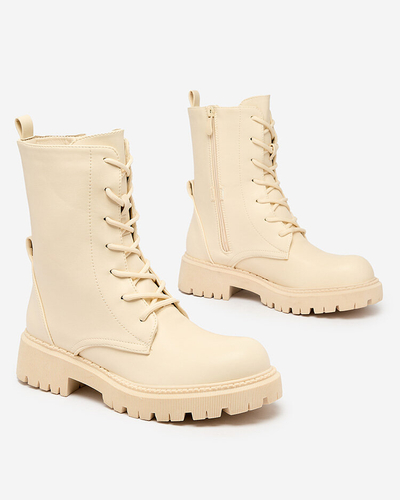 Royalfashion Beige Damen-Schnürstiefel Vacavva