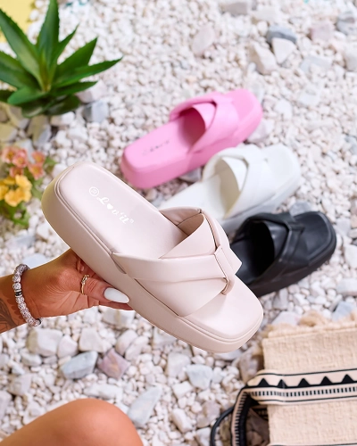 Royalfashion Beige Damen Plateau-Flip-Flops Luna Sole