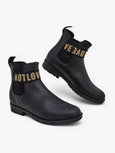 Royalfashion Damen matte Gummistiefel mit der Aufschrift Love Love