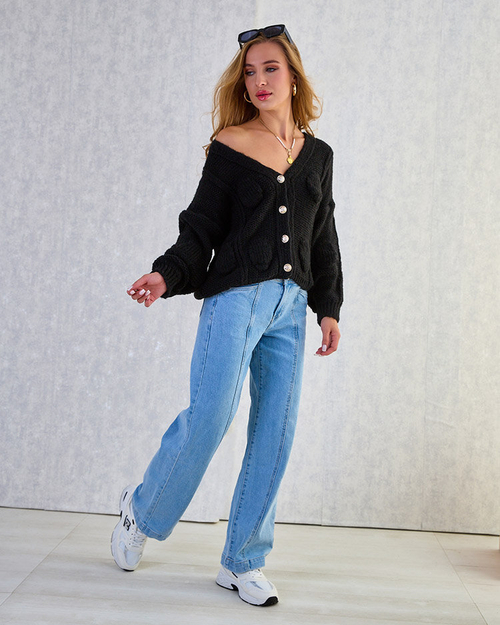 Royalfashion Жіночий трикотажний светр на ґудзиках