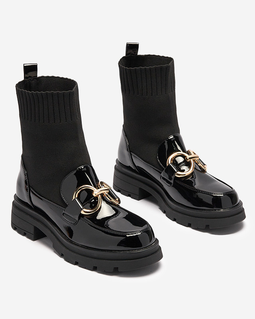 Чорні жіночі черевики з носком Accioi-Footwear