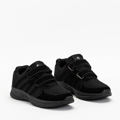 OUTLET Schwarze Herren Sportschuhe mit Klettverschluss Baikis - Schuhe