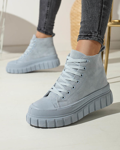 Hellblaue Damen-Schnürstiefel a'la sneakers Netara - Footwear