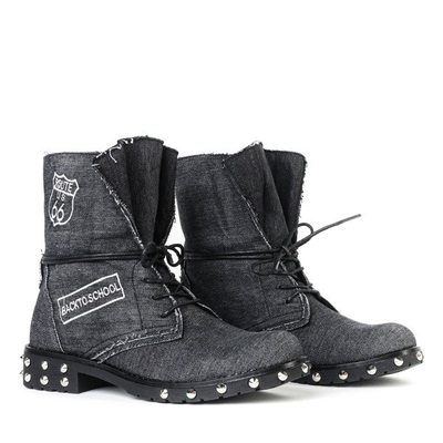 Jeanstaschen aus schwarzem Denim - Schuhe 1