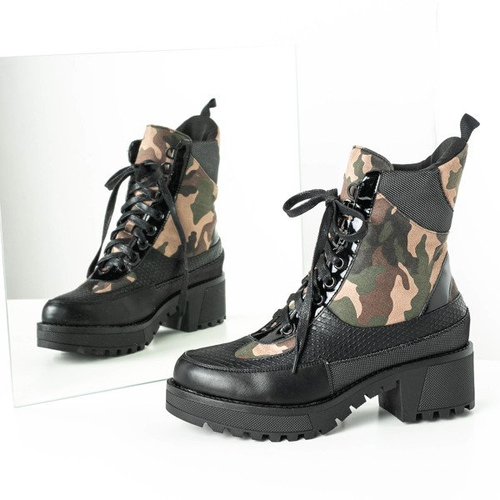 Чорні черевики з комуфляжною вставкою Berkut - Взуття