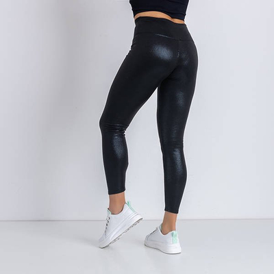 Schwarze Treggings für Damen mit glänzendem Besatz - Kleidung