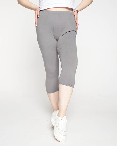 Graue Leggings in 3/4-Größe in Übergröße für Damen - Kleidung