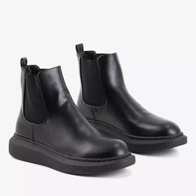 OUTLET Schwarze Damenstiefel auf der Fabriano-Plattform - Schuhe