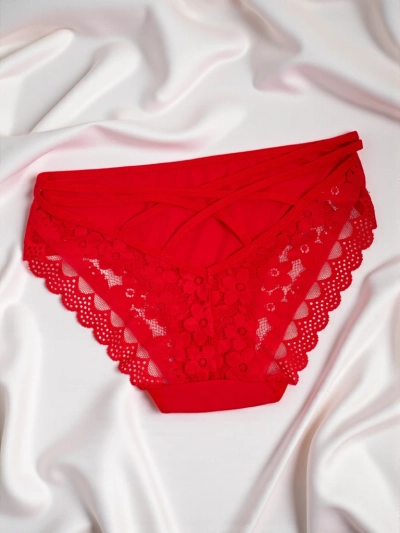 Damen-Slips mit Spitze und Bändchen