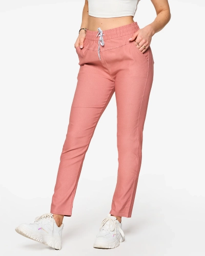 Gerade Damen Stoffhose in rosa PLUS SIZE- Kleidung