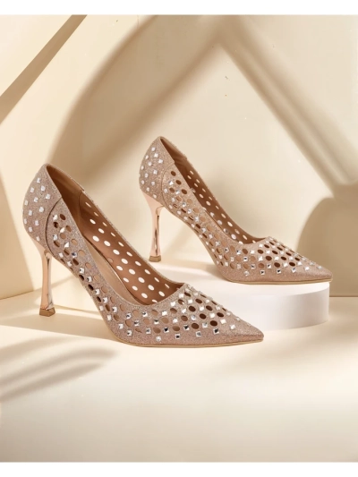Royalfashion Damen perforierte High Heel Schuhe Ecatte