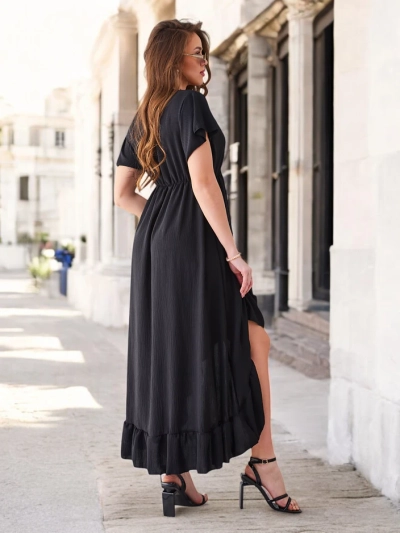 Royalfashion Damen-Midikleid mit asymmetrischem Saum