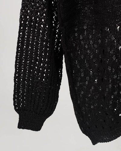 Schwarzer durchbrochener Damenpullover - Kleidung