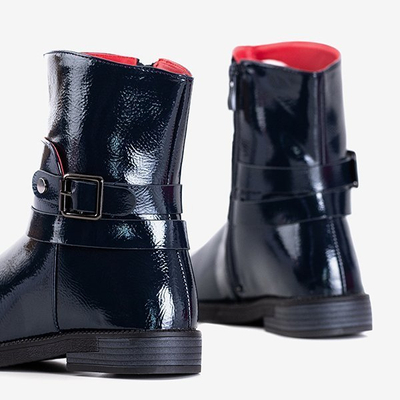 Marineblaue Kinderstiefel Miusu - Schuhe