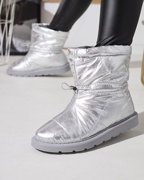 Silberne Damen Isolierte Stiefel a'la Schneestiefel Kaliolen - Footwear