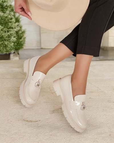 Royalfashion Damen lackierte Mokassins Bemies