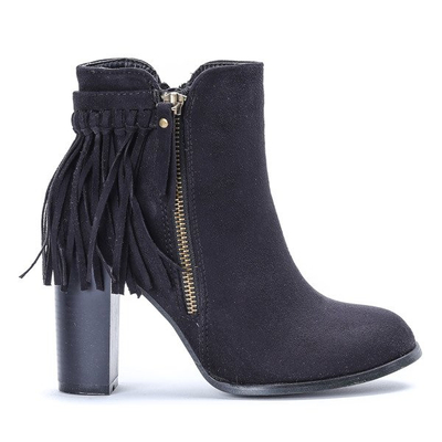 Чорні чоботи на пошті з бахромою Федіна - Взуття
