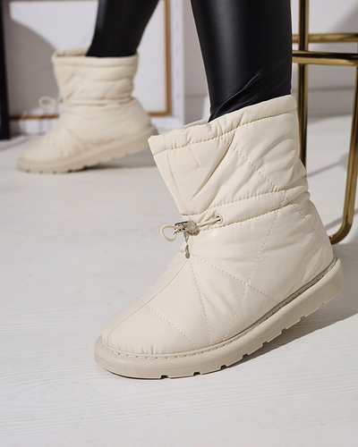 Beige Damen Isolierte Stiefel a'la Schneestiefel Kaliolen - Footwear